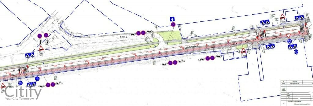 Geležinkelio g. dviračių takas (Geležinkelio g.) - Bike path, Street - visualization