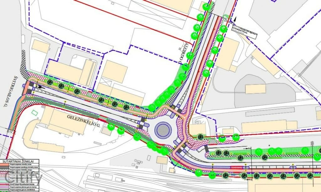 Geležinkelio g. dviračių takas (Geležinkelio g.) - Bike path, Street - visualization