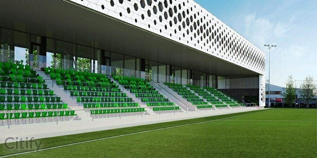 Rīgas Hanzas vidusskolas futbola laukums (Grostonas iela 5) - Sports field or court - visualization