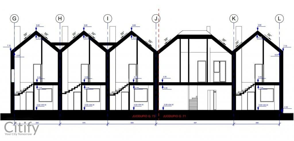 Vanilla Villa sublokuoti namai (Juodupio g. 71, 73) - Row housing - visualization