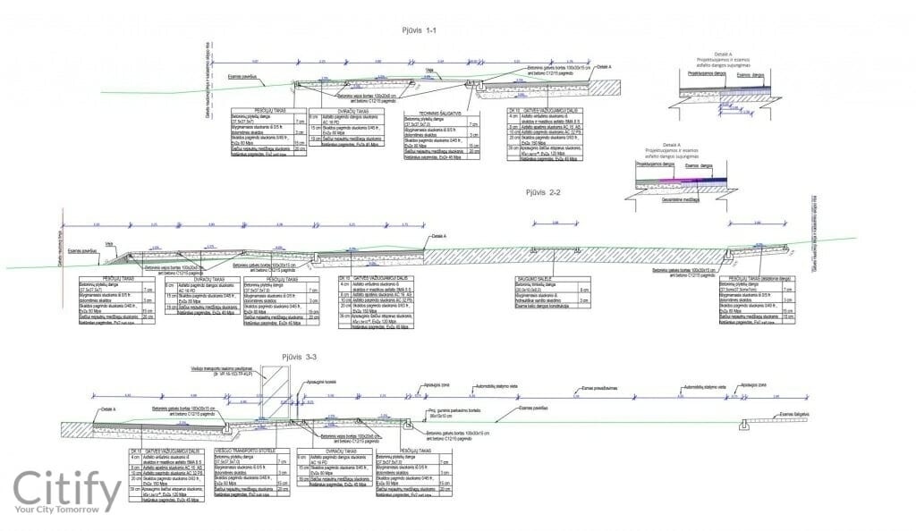 Kernavės g. (Kernavės g.) - Bike path, Street - visualization