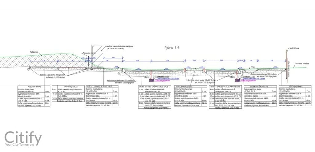 Kernavės g. (Kernavės g.) - Bike path, Street - visualization