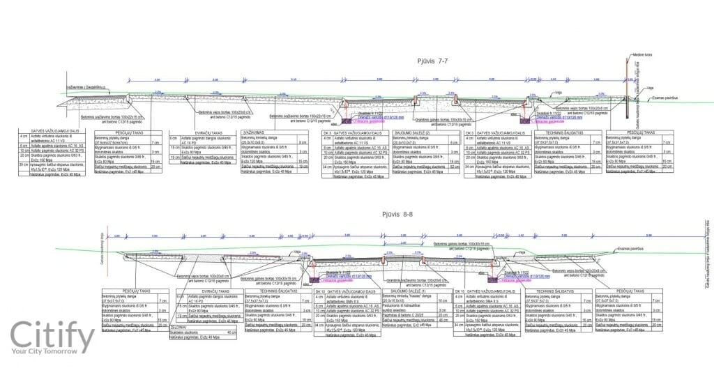 Kernavės g. (Kernavės g.) - Bike path, Street - visualization