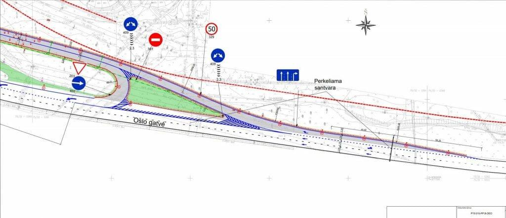 Oslo ir Erfurto g. sankryža (Erfurto g.) - Jalgrattatee, Tänav - visuaalne