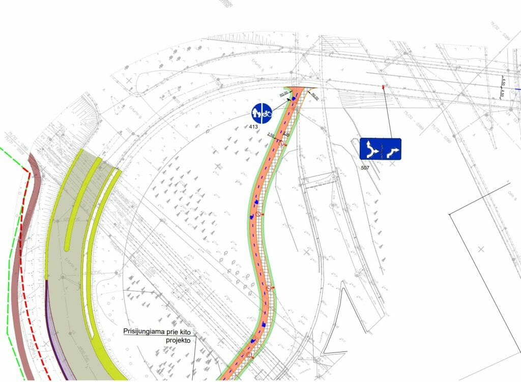 Oslo ir Erfurto g. sankryža (Erfurto g.) - Jalgrattatee, Tänav - visuaalne