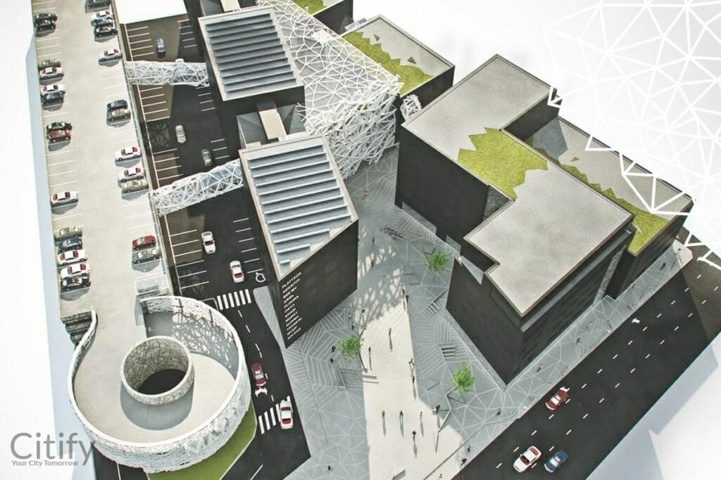 Mayeri Ärikvartal (Paldiski mnt 25, 25a) (Paldiski mnt 25, 25a) - Office center, Parking facility - visualization