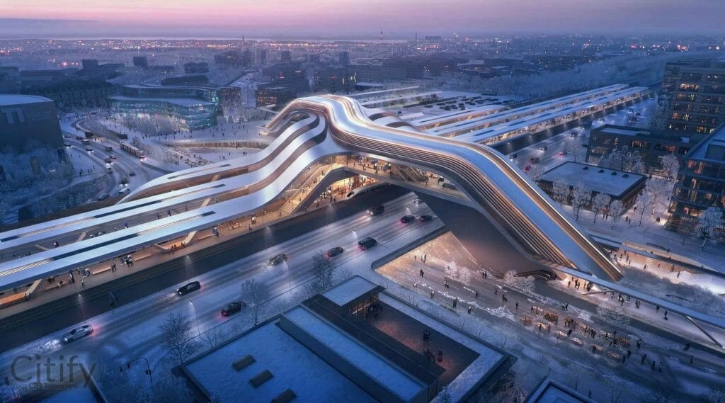 Rail Baltic Ülemiste ühisterminal II etapp (Suur-Sõjamäe 8c / Ülemiste tee 6a, 8c) - Non-food store, Train station - visualization