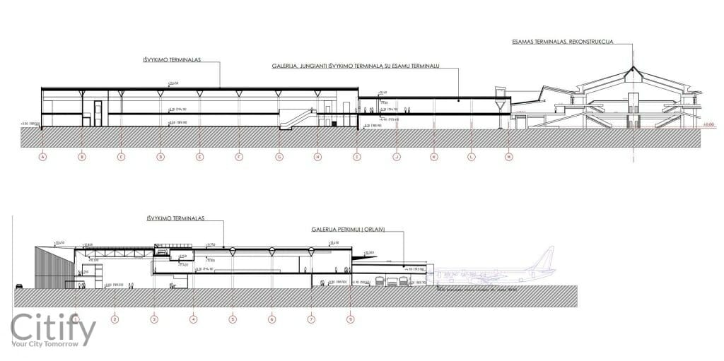 VNO išvykimo terminalas (Rodūnios kel. 2) - Lidosta - vizualizācija
