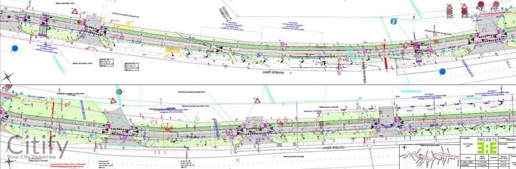 Velosipēdu ceļš Centrs - Ziepniekkalns (Akmeņu iela, Vienības gatve, Telts iela, Valdeķu iela) - Bike path - visualization