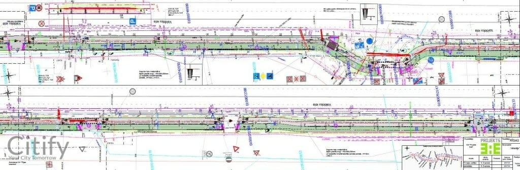 Velosipēdu ceļš Centrs - Ziepniekkalns (Akmeņu iela, Vienības gatve, Telts iela, Valdeķu iela) - Bike path - visualization