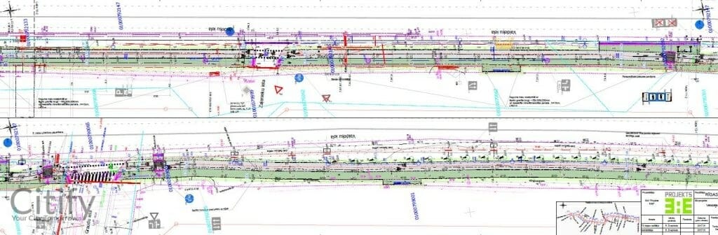 Velosipēdu ceļš Centrs - Ziepniekkalns (Akmeņu iela, Vienības gatve, Telts iela, Valdeķu iela) - Bike path - visualization