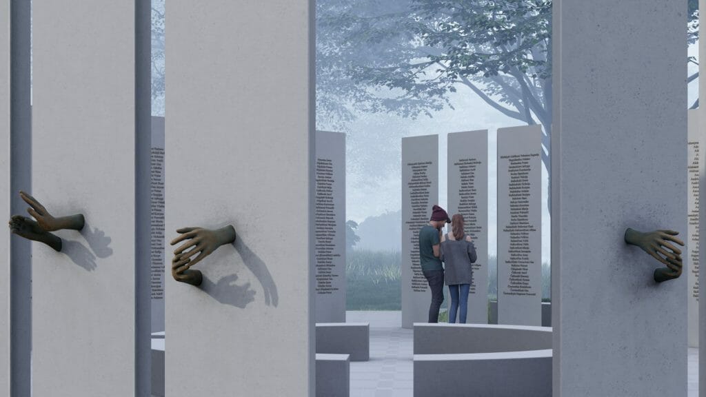 Memorialas Lietuvos gyventojams, gelbėjusiems žydus nacių okupacijos metais (Onos Šimaitės g.) - Skveras - vizualizacija