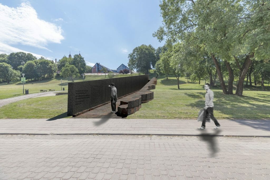 Memorialas Lietuvos gyventojams, gelbėjusiems žydus nacių okupacijos metais (Onos Šimaitės g.) - Skveras - vizualizacija