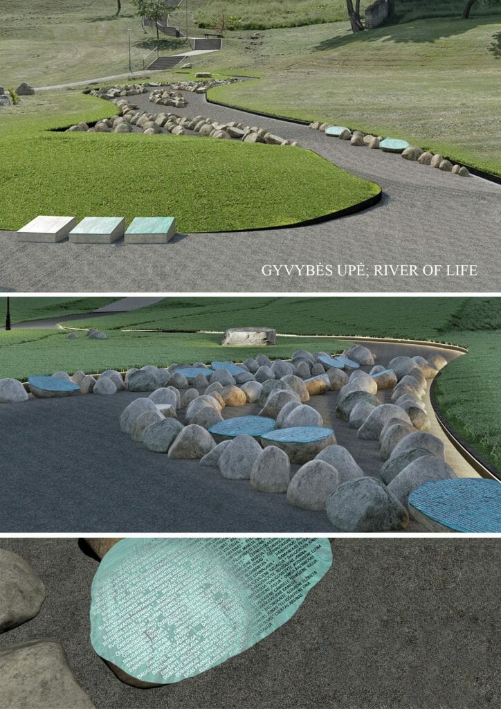 Memorialas Lietuvos gyventojams, gelbėjusiems žydus nacių okupacijos metais (Onos Šimaitės g.) - Skveras - vizualizacija