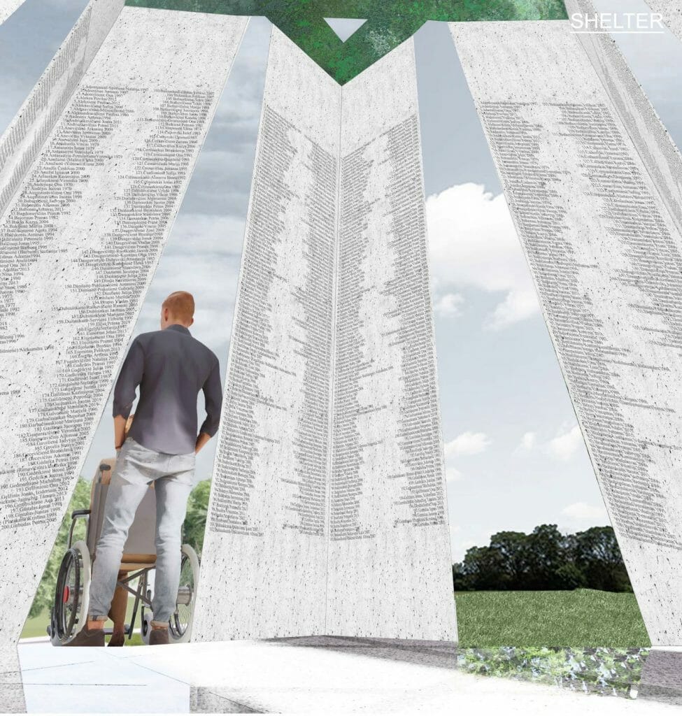 Memorialas Lietuvos gyventojams, gelbėjusiems žydus nacių okupacijos metais (Onos Šimaitės g.) - Skveras - vizualizacija