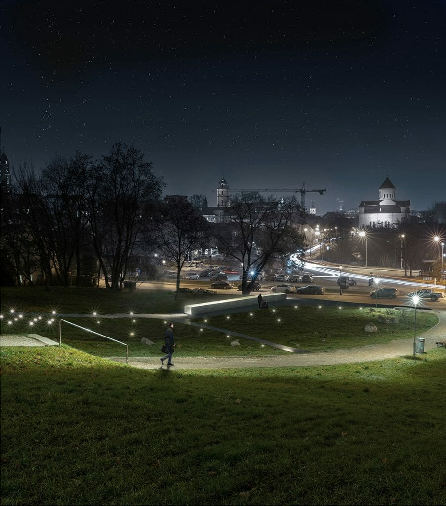 Memorialas Lietuvos gyventojams, gelbėjusiems žydus nacių okupacijos metais (Onos Šimaitės g.) - Skveras - vizualizacija