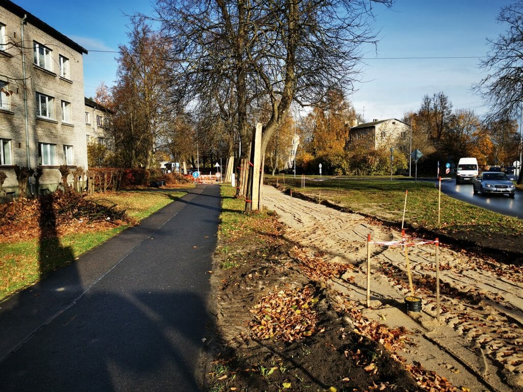 Velosipēdu ceļš Centrs - Ziepniekkalns (Akmeņu iela, Vienības gatve, Telts iela, Valdeķu iela) - Bike path - construction photos
