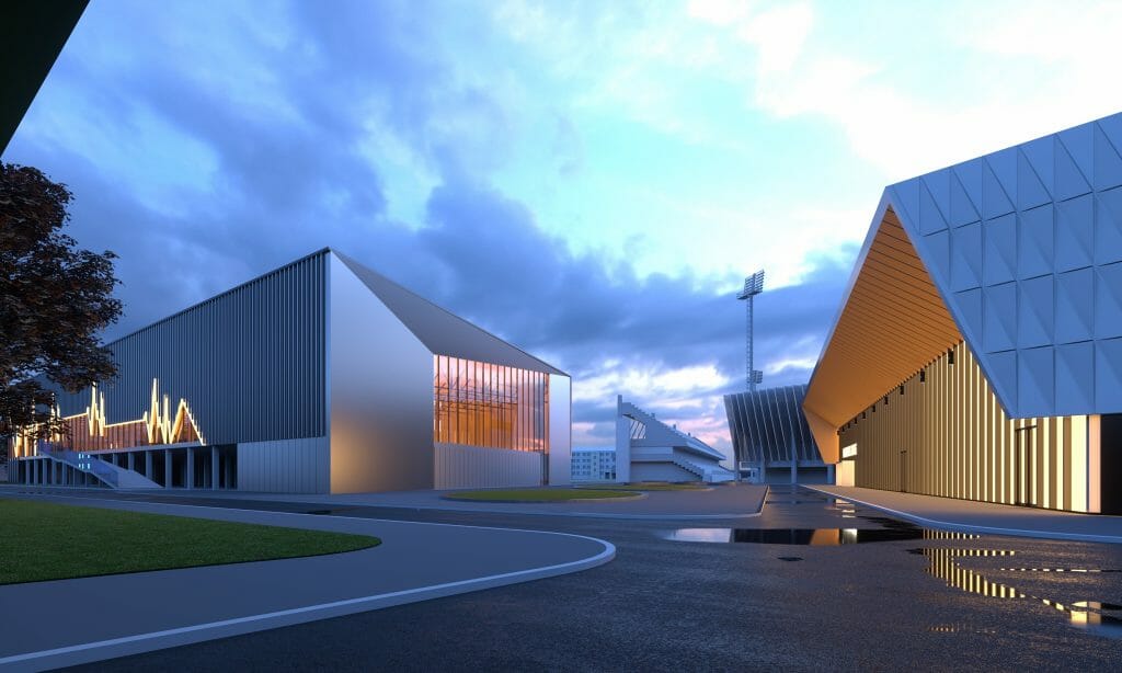 Daugavas stadiona vieglatlētikas manēža (Augšiela 1) - Sports arena - visualization