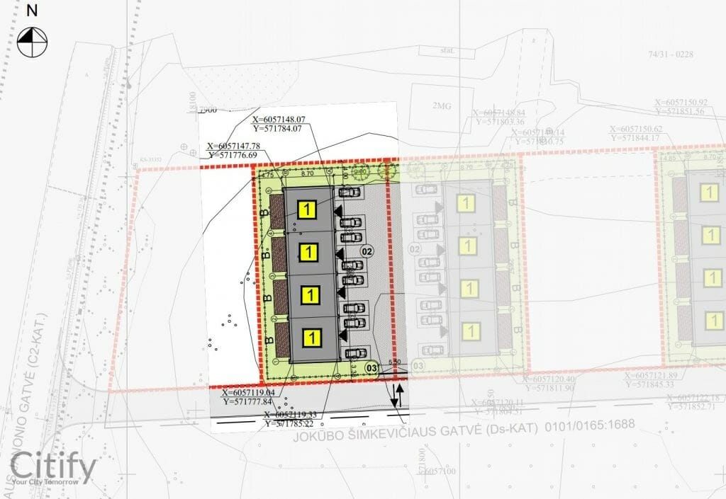 Jokūbo Šimkevičiaus g. kvartalas 1 etapas (Jokūbo Šimkevičiaus g. 4, 6) - Rindu mājas - vizualizācija