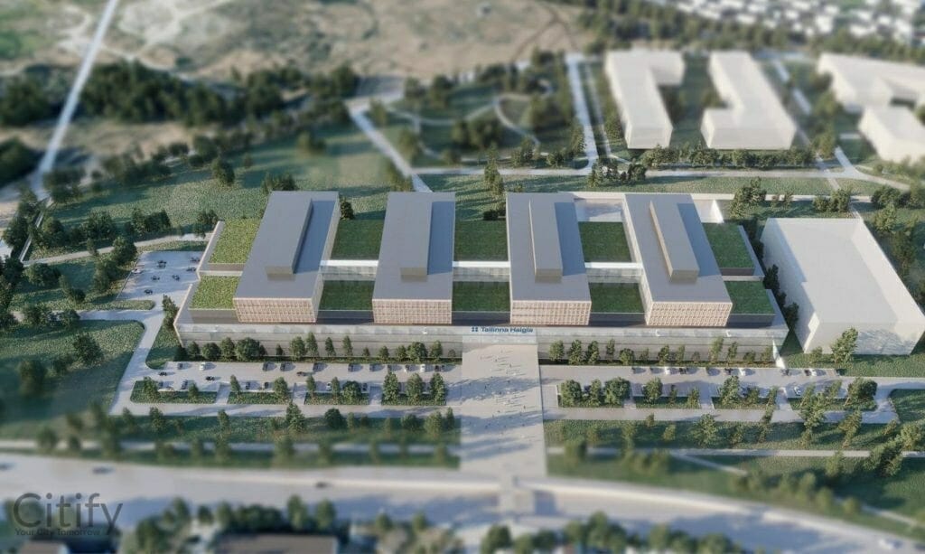 Tallinna Haigla & Lasnamäe tervisekeskus (Narva mnt 129, 129b) - Slimnīca, Autostāvvieta - vizualizācija