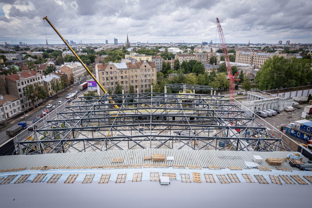 Daugavas stadiona vieglatlētikas manēža (Augšiela 1) - Sporta būve - būvdarbu attēli