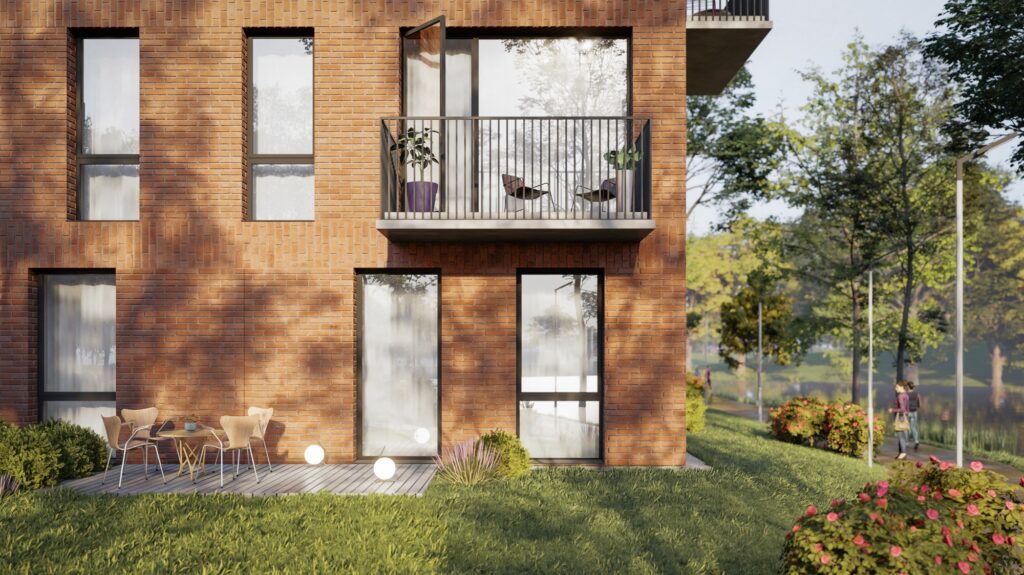 Parko pakrantė (10, 12 namai) (Mokyklos g. 18A) - Daugiabutis - vizualizacija