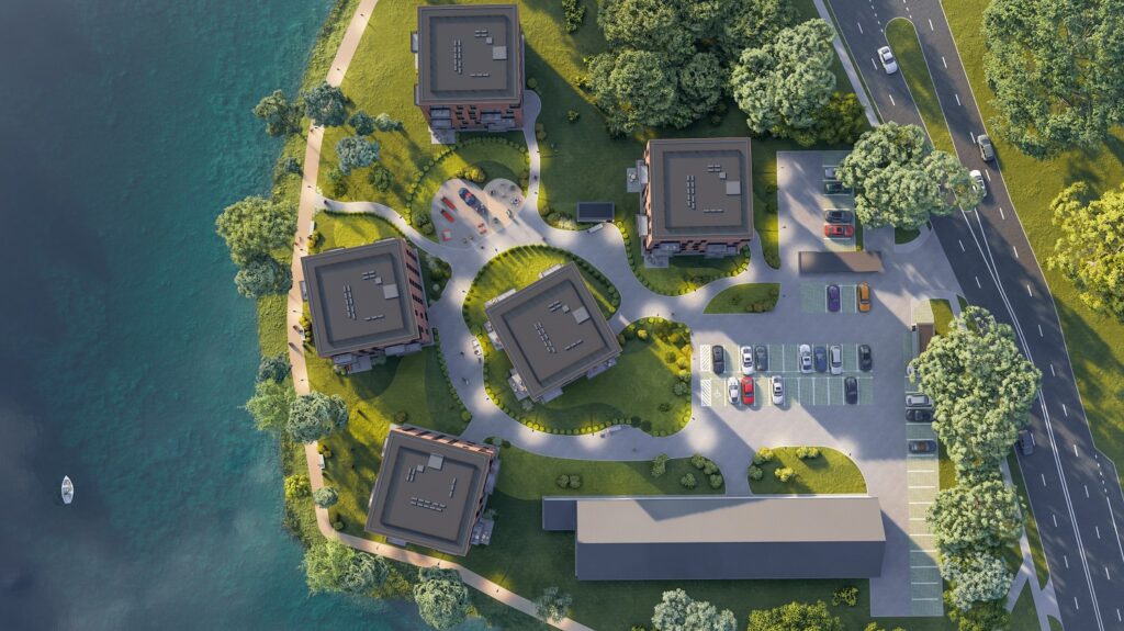 Parko pakrantė (10, 12 namai) (Mokyklos g. 18A) - Daugiabutis - vizualizacija