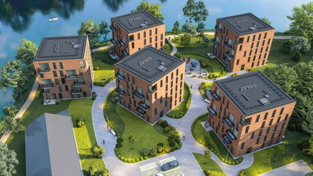 Parko pakrantė (10, 12 namai) (Mokyklos g. 18A) - Daugiabutis - vizualizacija