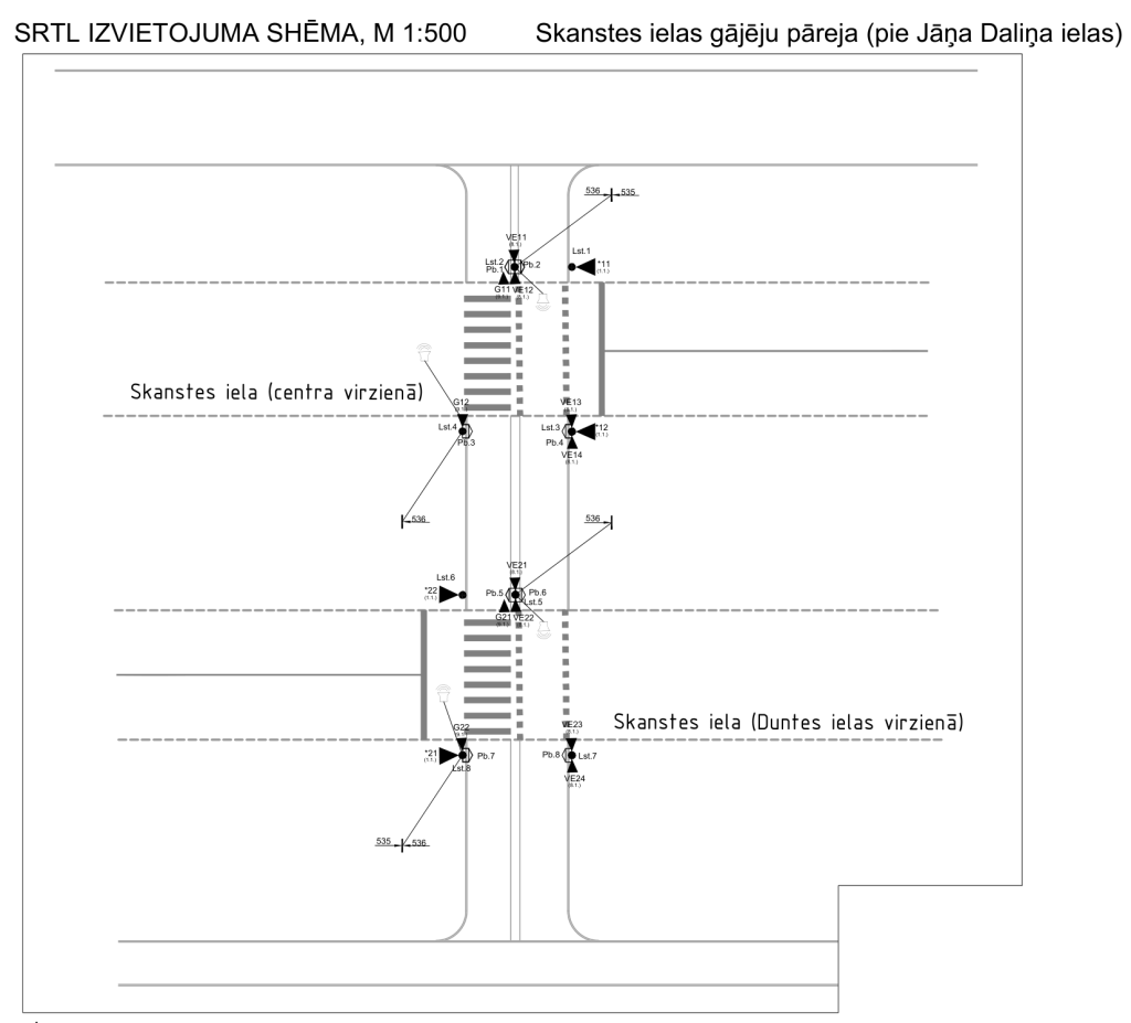 Krustojumu pārbūve Skanstes ielā - 2. kārtā - Jāņa Daliņa ielas un Skanstes ielas krustojuma pārbūve (Skanstes iela) - Kelias - vizualizacija