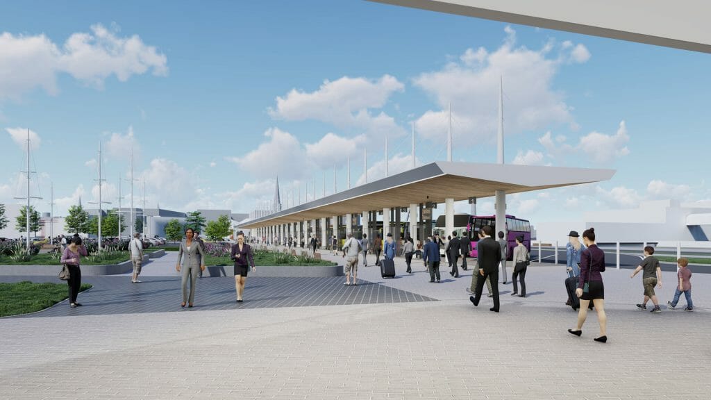 Vanasadama D-terminaliga piirnev välisruum (Logi 2, 4 / Lootsi 13, 14 / Sadama 21. 25 / Uus-Sadama 19) - Bike path, Street - visualization