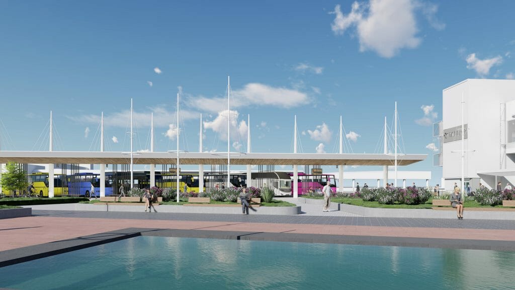 Vanasadama D-terminaliga piirnev välisruum (Logi 2, 4 / Lootsi 13, 14 / Sadama 21. 25 / Uus-Sadama 19) - Bike path, Street - visualization