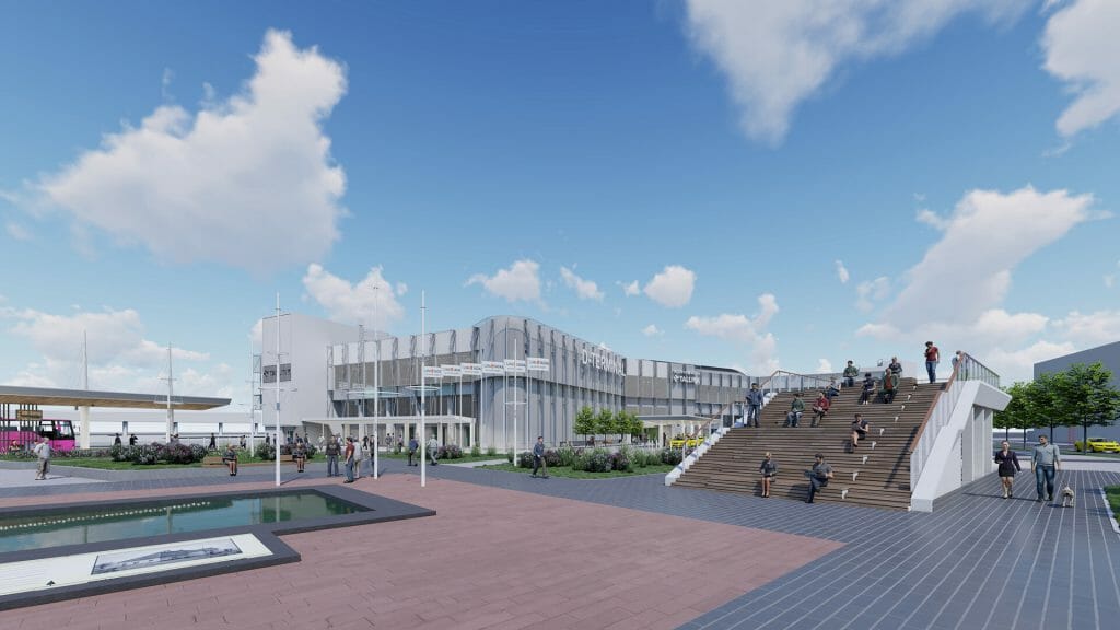 Vanasadama D-terminaliga piirnev välisruum (Logi 2, 4 / Lootsi 13, 14 / Sadama 21. 25 / Uus-Sadama 19) - Bike path, Street - visualization