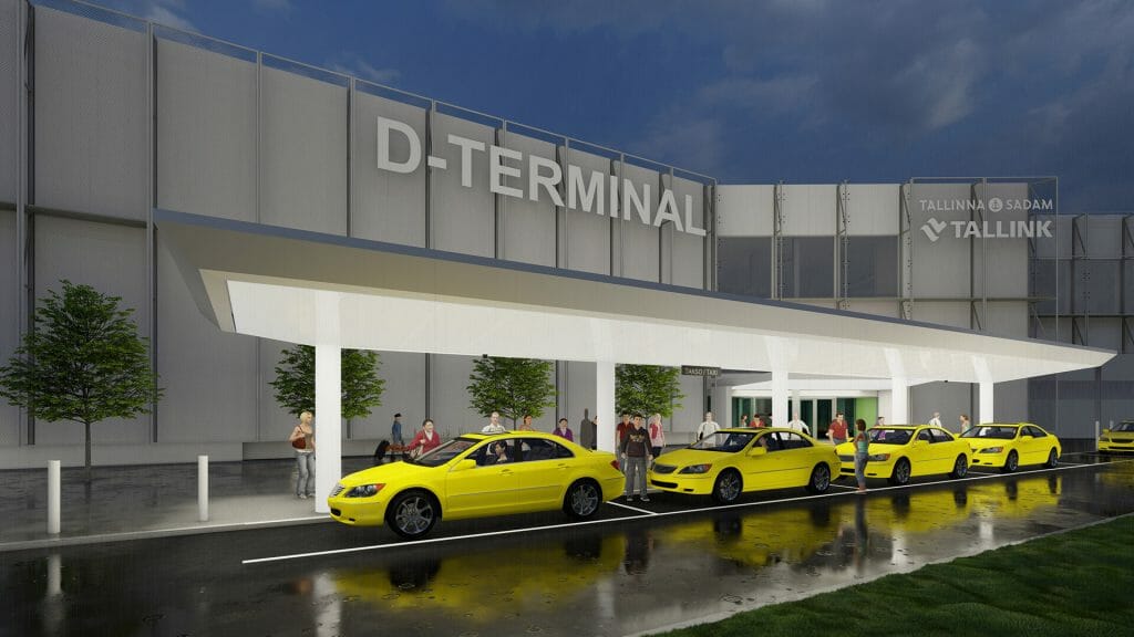 Vanasadama D-terminaliga piirnev välisruum (Logi 2, 4 / Lootsi 13, 14 / Sadama 21. 25 / Uus-Sadama 19) - Bike path, Street - visualization