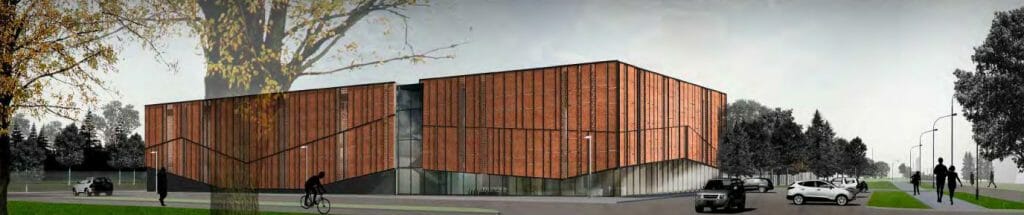 Futbolo mokyklos ir baseino pastato konversija 1 etapas (Paryžiaus Komunos g. 16A) - Sporta būve - vizualizācija