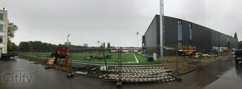 Futbolo mokyklos ir baseino pastato konversija 1 etapas (Paryžiaus Komunos g. 16A) - Sporta būve - būvdarbu attēli