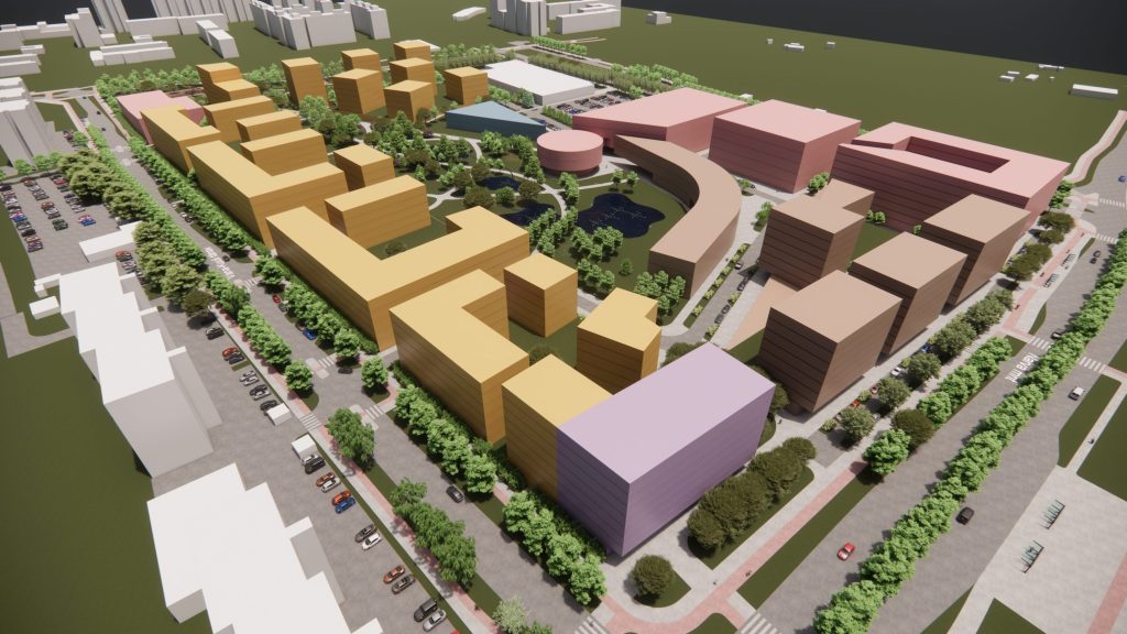 Smuuli kvartal (J. Smuuli tee 1 / Narva mnt 144 / Vana-Kuuli 2, 14 ) - Early education, Food services, Multi apartment, Non-food store, Office center, Other commercial, Other institutional - visualization