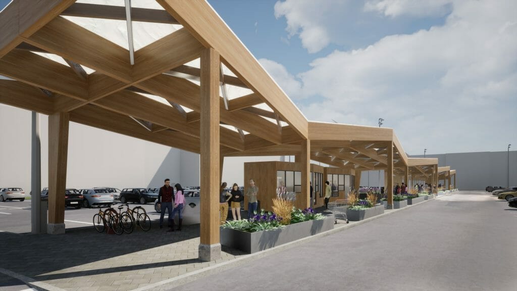 T/C Spice promenāde (Lielirbes iela 29) - Food store, Parking facility - visualization