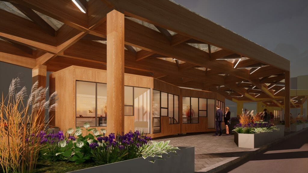 T/C Spice promenāde (Lielirbes iela 29) - Food store, Parking facility - visualization