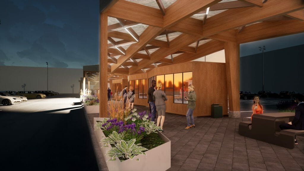 T/C Spice promenāde (Lielirbes iela 29) - Food store, Parking facility - visualization