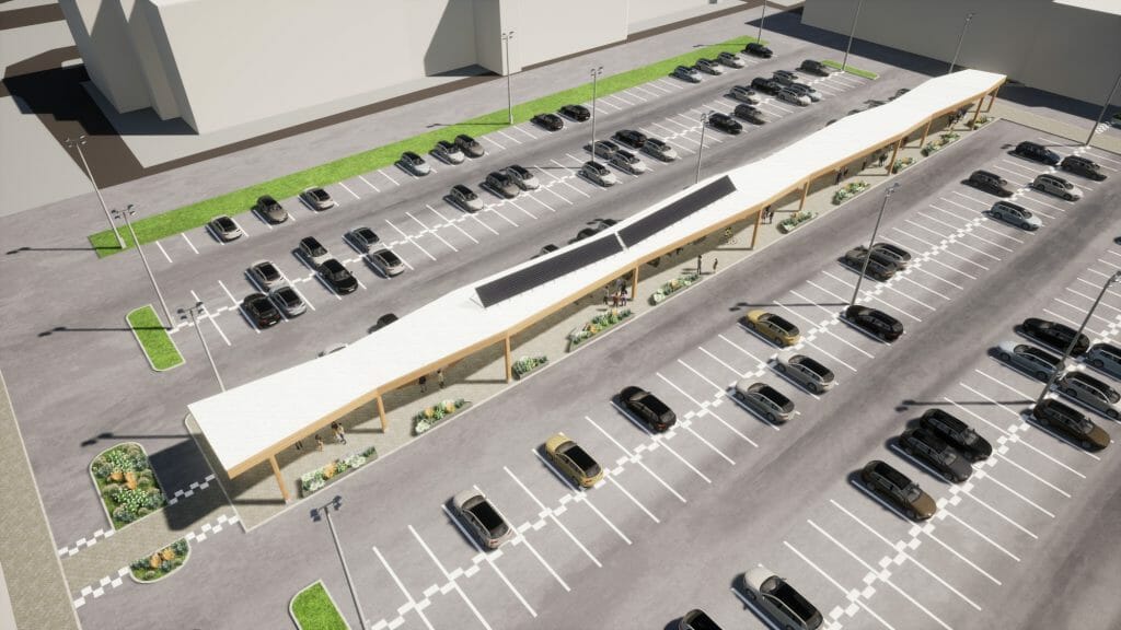 T/C Spice promenāde (Lielirbes iela 29) - Food store, Parking facility - visualization