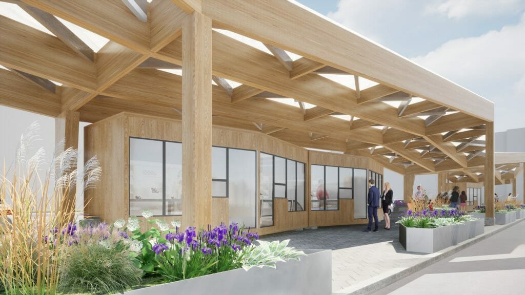 T/C Spice promenāde (Lielirbes iela 29) - Food store, Parking facility - visualization