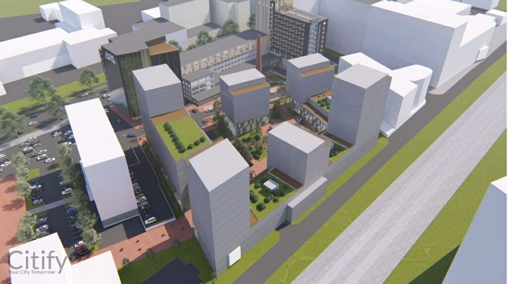 Pärnu mnt 154, 154/1, 154/2, 154/3, 154/4 (Pärnu mnt 154) - Korterelamu, Kaubandus, Büroohoone, Muu kultuurihoone, Parkimishoone - visuaalne