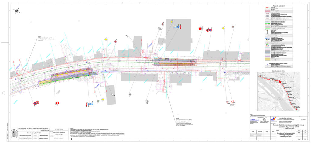7. tramvaja maršruts - Rīgas tramvaja infrastruktūras pielāgošana zemās grīdas tramvaja parametriem (Latgales iela) - Railroad, Street - visualization
