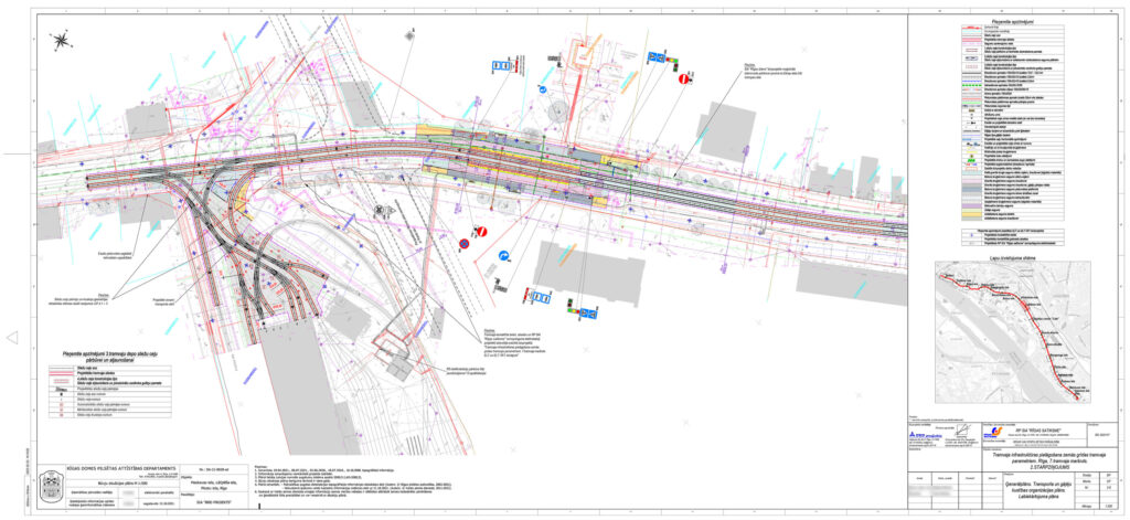 7. tramvaja maršruts - Rīgas tramvaja infrastruktūras pielāgošana zemās grīdas tramvaja parametriem (Latgales iela) - Railroad, Street - visualization