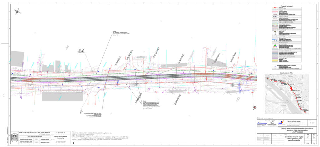 7. tramvaja maršruts - Rīgas tramvaja infrastruktūras pielāgošana zemās grīdas tramvaja parametriem (Latgales iela) - Railroad, Street - visualization
