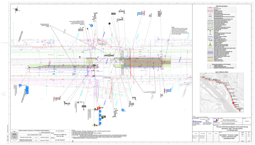 7. tramvaja maršruts - Rīgas tramvaja infrastruktūras pielāgošana zemās grīdas tramvaja parametriem (Latgales iela) - Railroad, Street - visualization