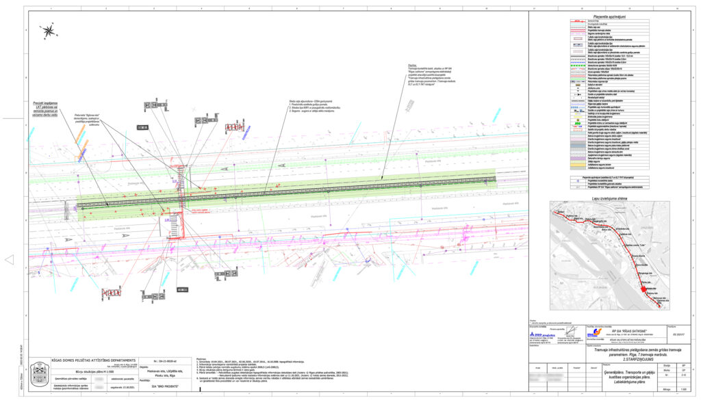 7. tramvaja maršruts - Rīgas tramvaja infrastruktūras pielāgošana zemās grīdas tramvaja parametriem (Latgales iela) - Railroad, Street - visualization