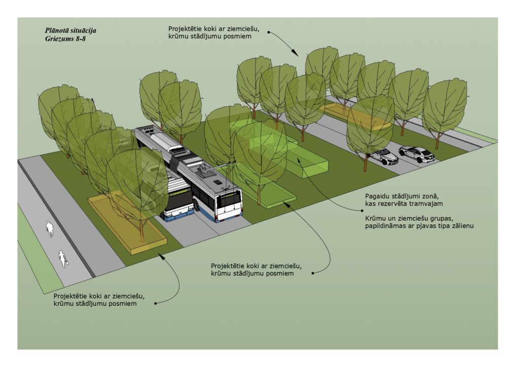 Metrobusa infrastruktūras izbūve Dzelzavas ielā (Dzelzavas iela) - Street - visualization