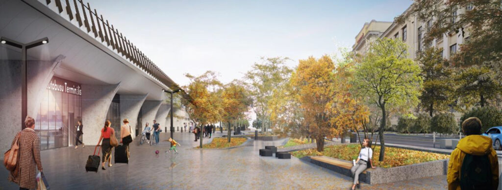 Rail Baltica Rīgas centrālais mezgls posms 2A/2B (Stacijas laukums 2) - Road - visualization