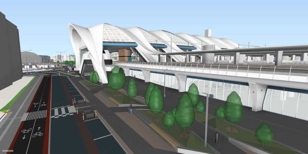 Rail Baltica Rīgas centrālais mezgls posms 2A/2B (Stacijas laukums 2) - Road - visualization